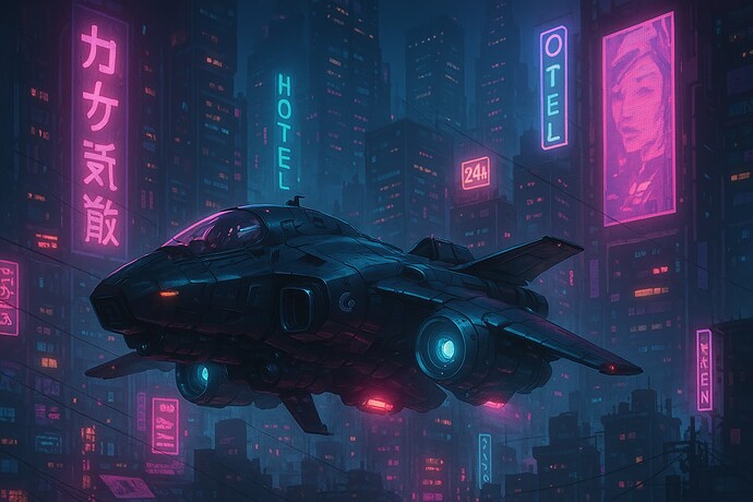 20250408_1541_Futuristic Cyberpunk Aircraft_simple_compose_01jrat4xt0fpqb8k93221kdmtx