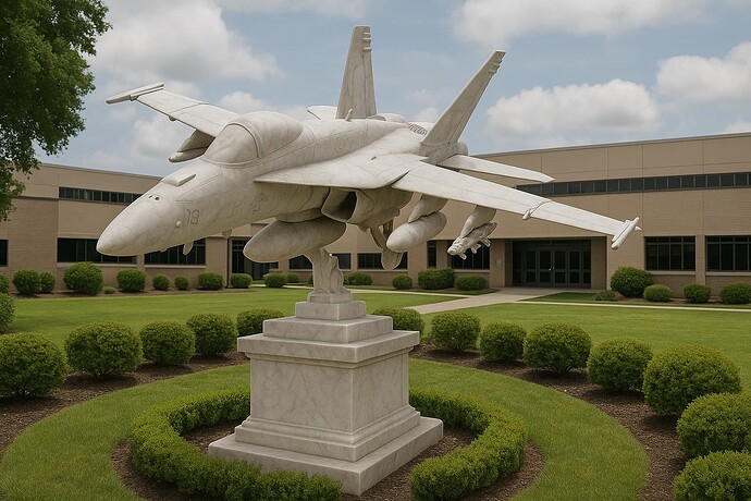 20250416_0813_Jet Sculpture in Garden_remix_01jrykjvnffsm9x4agc7eszrjm