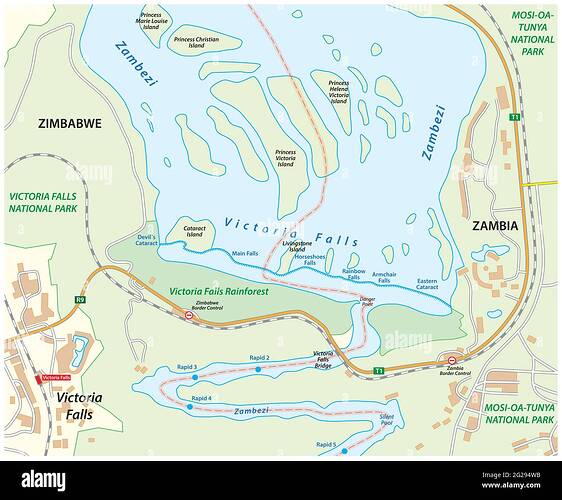 vector-map-of-victoria-falls-on-the-zambezi-river-samia-zimbabwe-2G294WB-2275066393