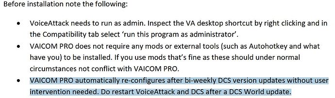 VAICOM update